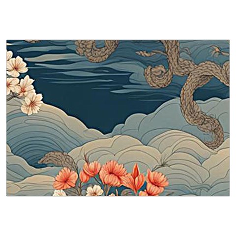 Seamless Pattern Chinoiserie Flowers Everyday Shoulder Bag with Pouch Bag from ArtsNow.com Zipper Tail