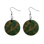 Seamless Pattern Pattern Leaves Mini Button Earrings