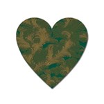 Seamless Pattern Pattern Leaves Heart Magnet