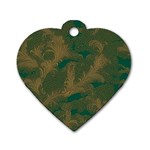 Seamless Pattern Pattern Leaves Dog Tag Heart (Two Sides)