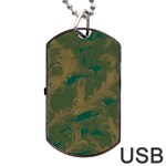 Seamless Pattern Pattern Leaves Dog Tag USB Flash (Two Sides)