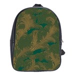 Seamless Pattern Pattern Leaves School Bag (XL)