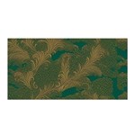 Seamless Pattern Pattern Leaves Satin Wrap 35  x 70 