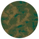 Seamless Pattern Pattern Leaves Round Trivet