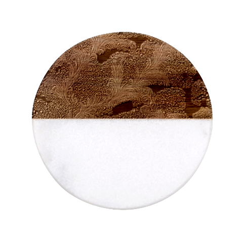 Seamless Pattern Pattern Leaves Classic Marble Wood Coaster (Round)  from ArtsNow.com Front