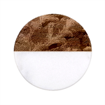 Seamless Pattern Pattern Leaves Classic Marble Wood Coaster (Round) 