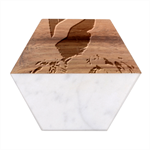 Digital Rebel 6 Marble Wood Coaster (Hexagon) 