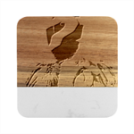 Digital Rebel 6 Marble Wood Coaster (Square)