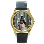 Digital Rebel (11) Round Gold Metal Watch