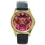 Trippy Garland Round Gold Metal Watch