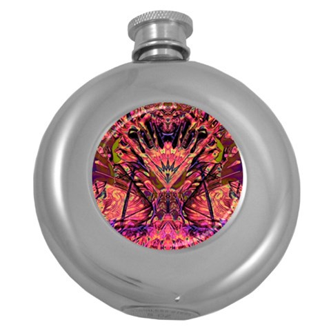 Trippy Garland Round Hip Flask (5 oz) from ArtsNow.com Front