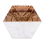 Trippy Garland Marble Wood Coaster (Hexagon) 