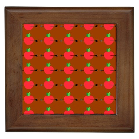 Apple Arrow Pattern Design Drawing Framed Tile from ArtsNow.com Front