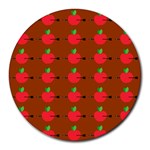 Apple Arrow Pattern Design Drawing Round Mousepad