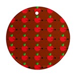 Apple Arrow Pattern Design Drawing Ornament (Round)