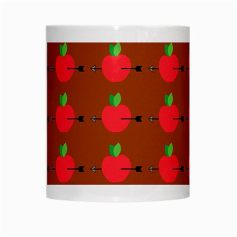 Apple Arrow Pattern Design Drawing White Mug from ArtsNow.com Center