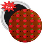 Apple Arrow Pattern Design Drawing 3  Magnets (10 pack) 