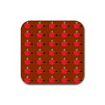 Apple Arrow Pattern Design Drawing Rubber Square Coaster (4 pack)