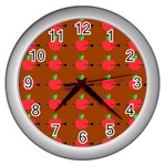 Apple Arrow Pattern Design Drawing Wall Clock (Silver)