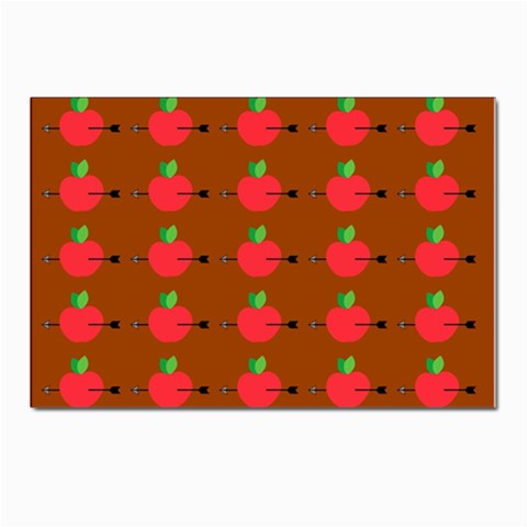 Apple Arrow Pattern Design Drawing Postcard 4 x 6  (Pkg of 10) from ArtsNow.com Front