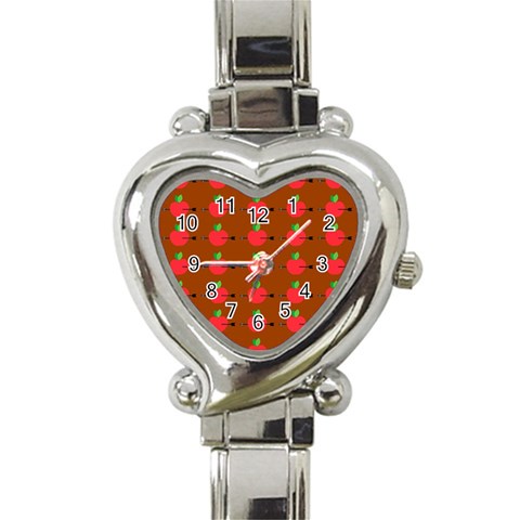 Apple Arrow Pattern Design Drawing Heart Italian Charm Watch from ArtsNow.com Front