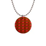 Apple Arrow Pattern Design Drawing 1  Button Necklace