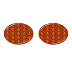 Apple Arrow Pattern Design Drawing Cufflinks (Oval)