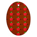 Apple Arrow Pattern Design Drawing Oval Ornament (Two Sides)