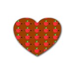 Apple Arrow Pattern Design Drawing Rubber Coaster (Heart)