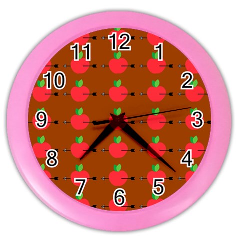 Apple Arrow Pattern Design Drawing Color Wall Clock from ArtsNow.com Front