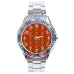 Apple Arrow Pattern Design Drawing Stainless Steel Analogue Watch