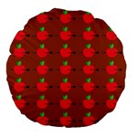 Apple Arrow Pattern Design Drawing Large 18  Premium Flano Round Cushions