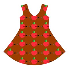 Apple Arrow Pattern Design Drawing Short Sleeve V Front