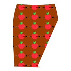 Apple Arrow Pattern Design Drawing Midi Wrap Pencil Skirt from ArtsNow.com  Front Right 