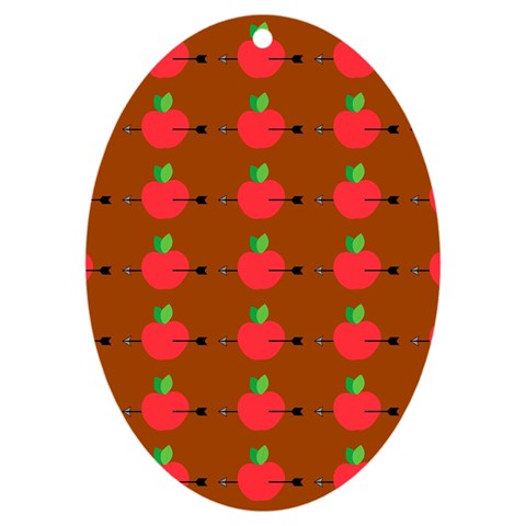 Apple Arrow Pattern Design Drawing UV Print Acrylic Ornament Oval from ArtsNow.com Front