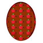 Apple Arrow Pattern Design Drawing Oval Glass Fridge Magnet (4 pack)