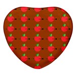 Apple Arrow Pattern Design Drawing Heart Glass Fridge Magnet (4 pack)