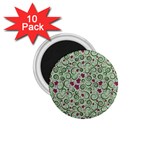 Swirls Foliage Leaves Green 1.75  Magnets (10 pack) 