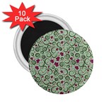 Swirls Foliage Leaves Green 2.25  Magnets (10 pack) 