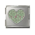 Swirls Foliage Leaves Green Mega Link Heart Italian Charm (18mm)