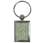 Swirls Foliage Leaves Green Key Chain (Rectangle)