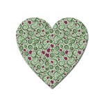 Swirls Foliage Leaves Green Heart Magnet