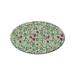 Swirls Foliage Leaves Green Sticker Oval (10 pack)