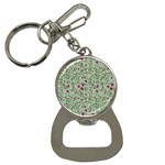 Swirls Foliage Leaves Green Bottle Opener Key Chain