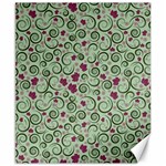 Swirls Foliage Leaves Green Canvas 8  x 10 