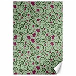 Swirls Foliage Leaves Green Canvas 24  x 36 