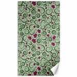 Swirls Foliage Leaves Green Canvas 40  x 72 