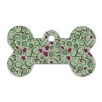 Swirls Foliage Leaves Green Dog Tag Bone (One Side)