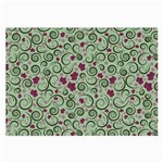 Swirls Foliage Leaves Green Large Glasses Cloth (2 Sides)