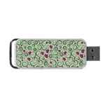 Swirls Foliage Leaves Green Portable USB Flash (Two Sides)